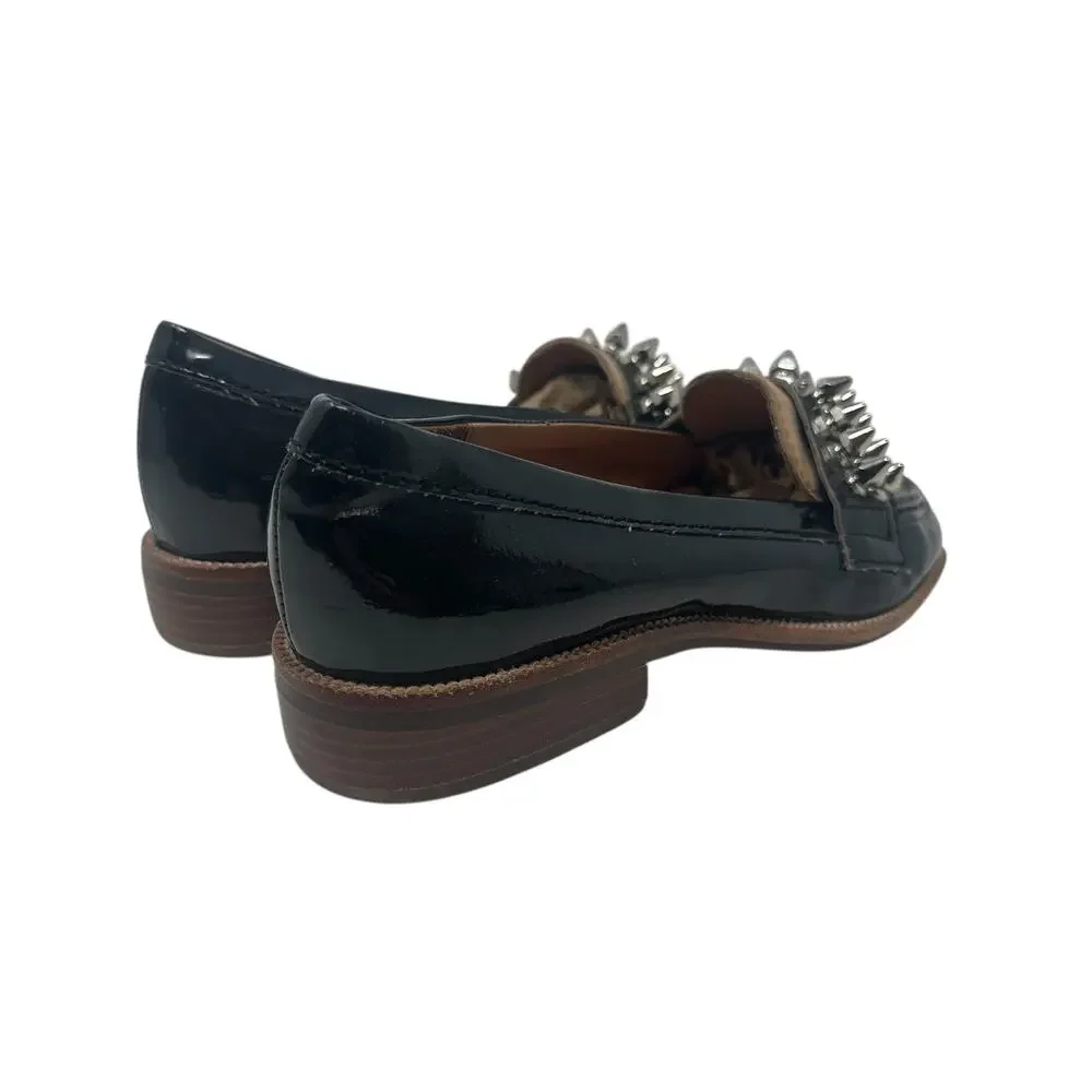 Jeffrey Campbell Bite-2 Studded Loafers‎ Patent Leather Black Size 37 US 6.5